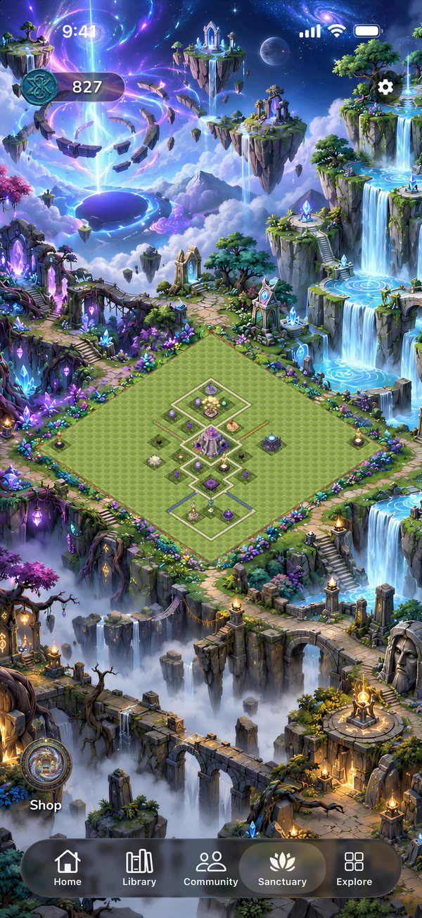 A DeepSoul garden in the Sanctuary tab