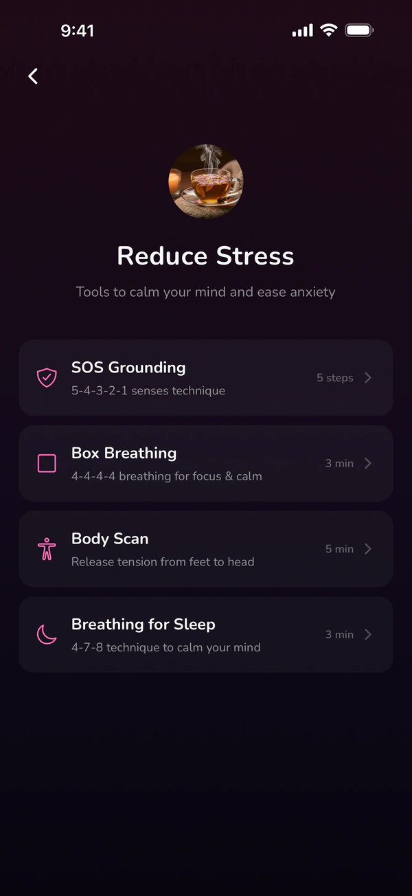 The Reduce Stress tools